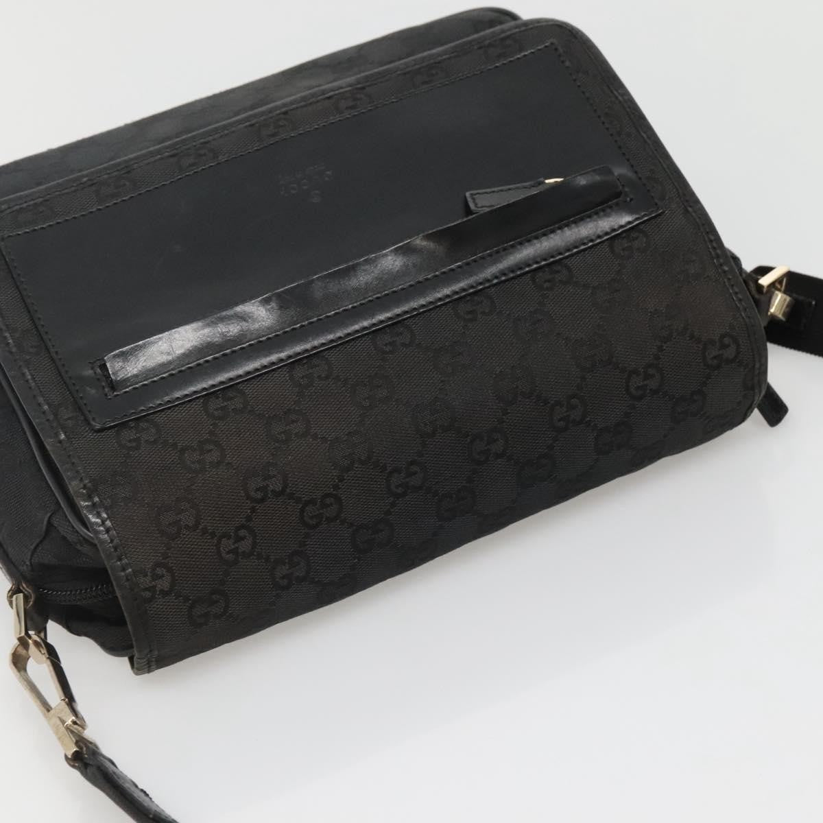 Gucci Flap Messenger Gg Coated Canvas Black Canvas Shoulder Bag Bag (Pre-Owned)