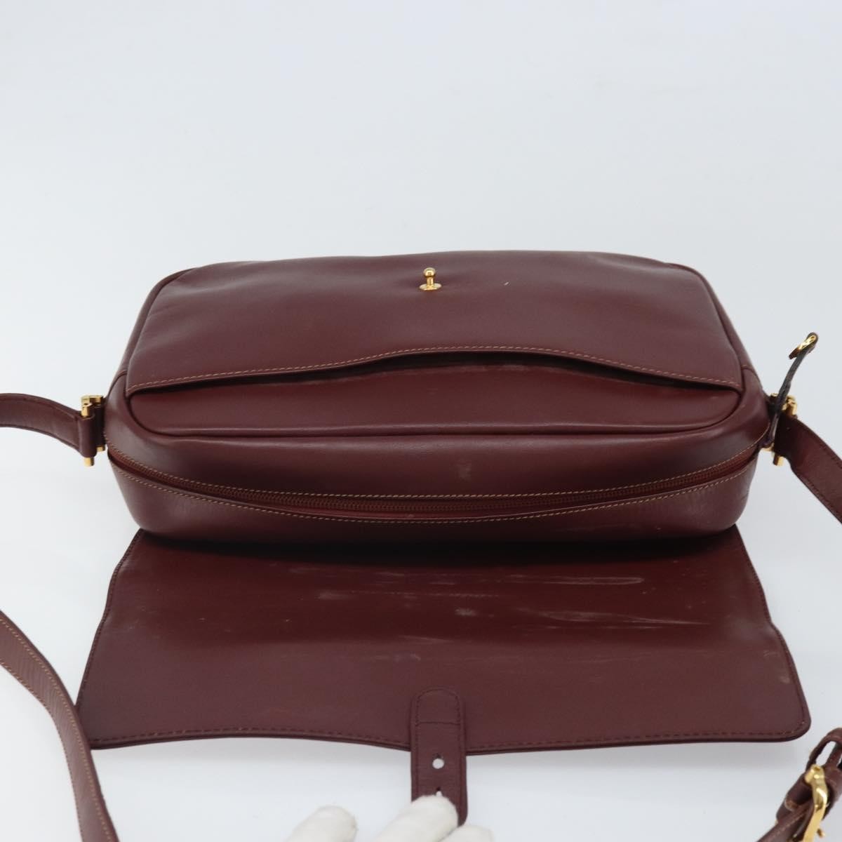 Cartier Must De Cartier Leather Burgundy Leather Shoulder Bag Bag (Pre-Owned)