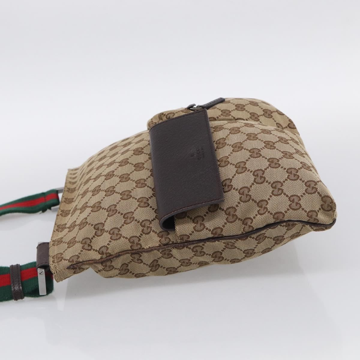 Gucci Double Pocket Web Messenger Gg Canvas Beige Canvas Crossbody Bag Bag (Pre-Owned)