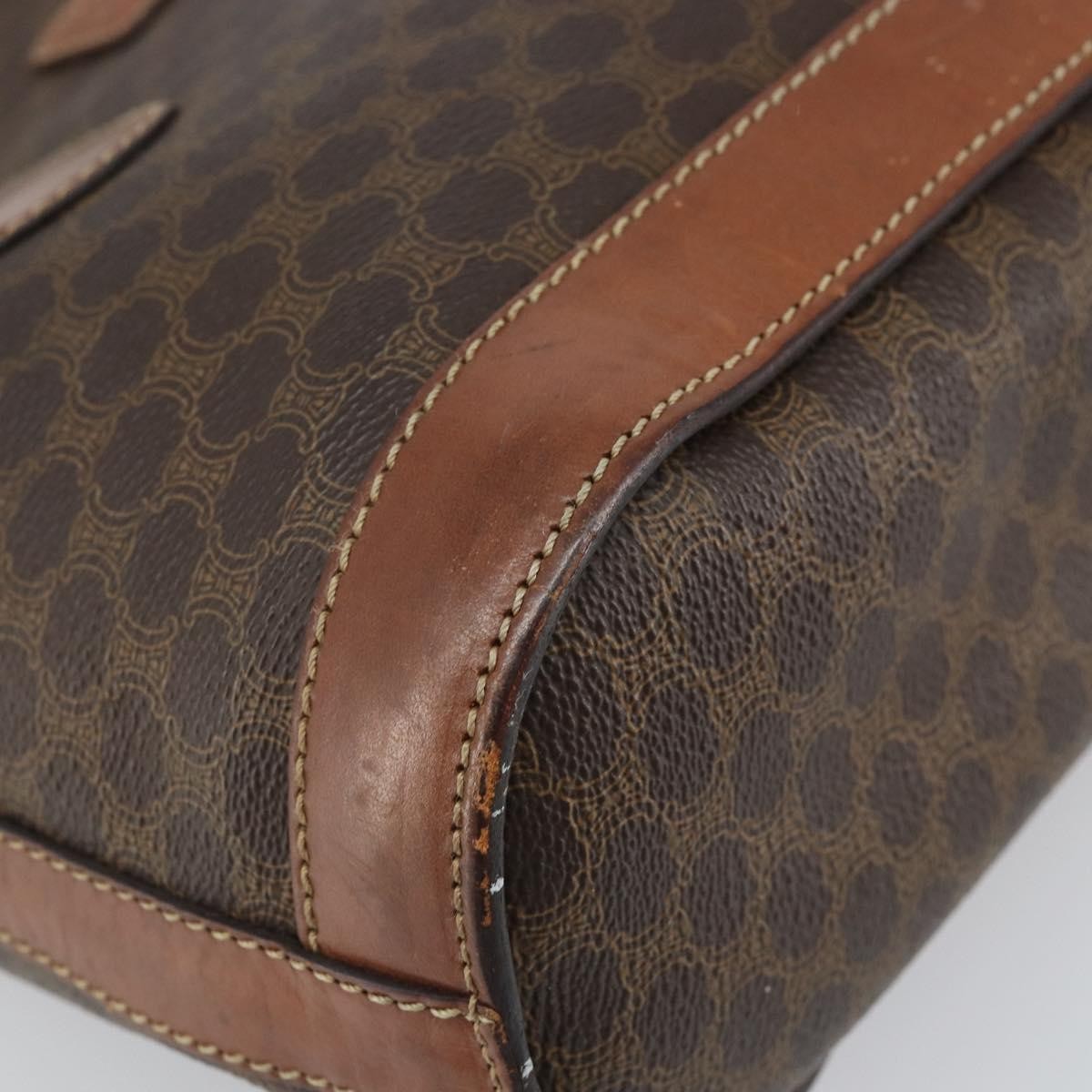 Celine Vintage Macadam Canvas Brown Canvas Shoulder Bag Bag (Pre-Owned)