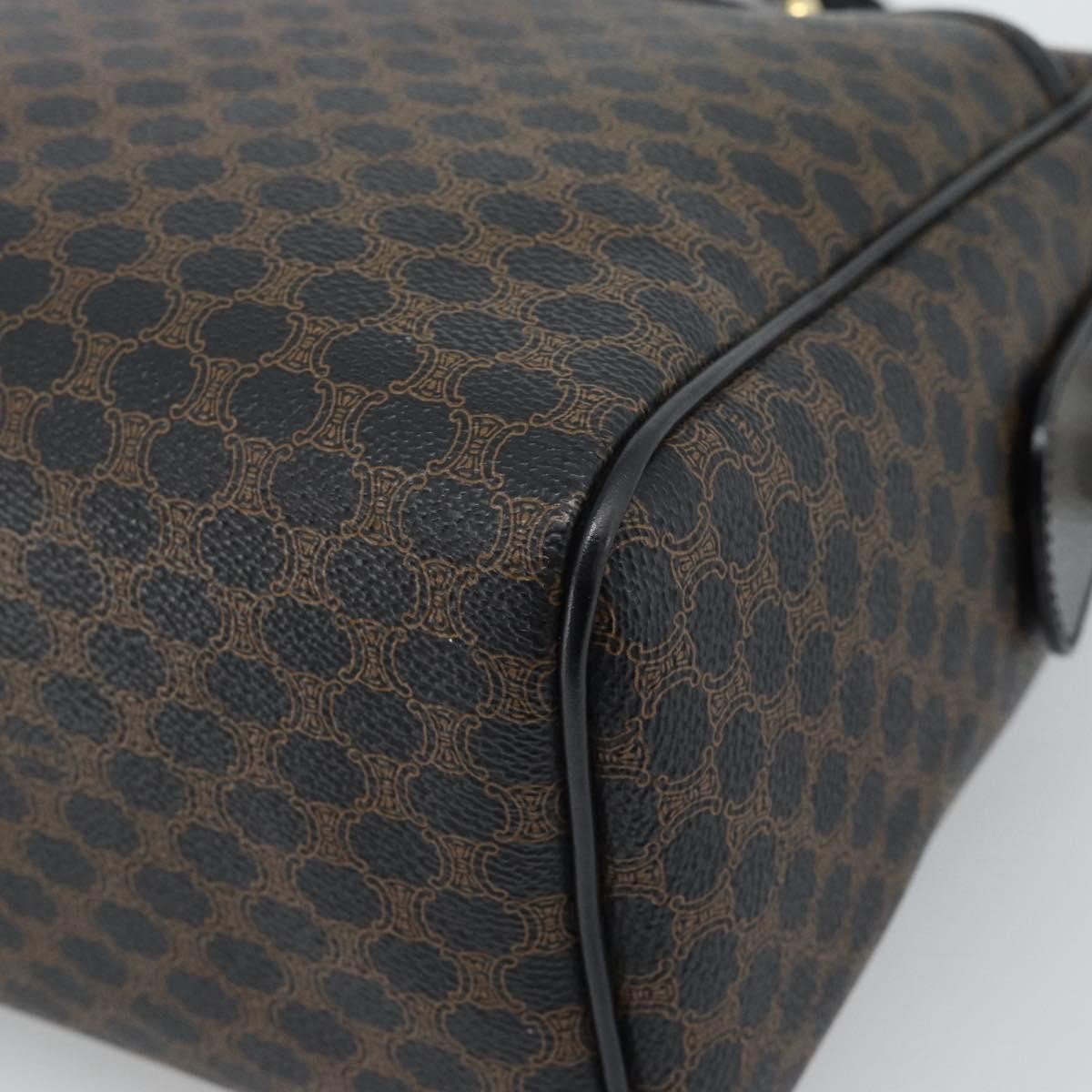 Celine Vintage Boston Macadam Coated Canvas Black Canvas Handbag (Pre-Owned)