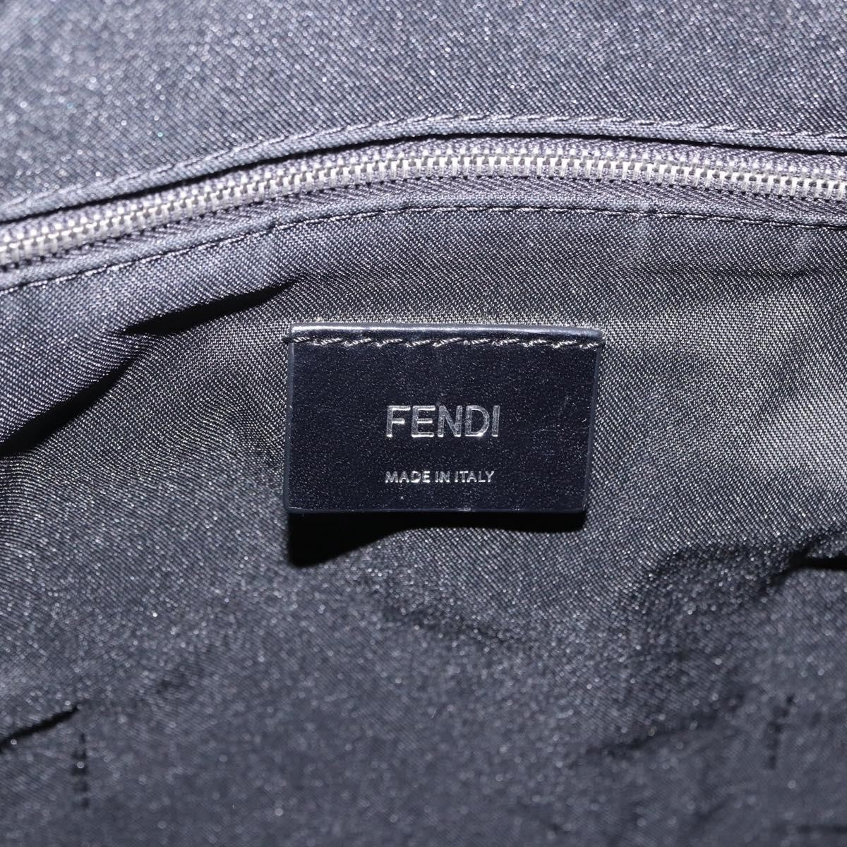 Fendi Fiend Nylon With Printed Leather Black Nylon Backpack Bag (Pre-Owned)