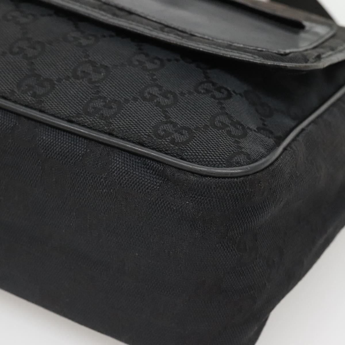 Gucci Flap Messenger Gg Coated Canvas Black Canvas Shoulder Bag Bag (Pre-Owned)