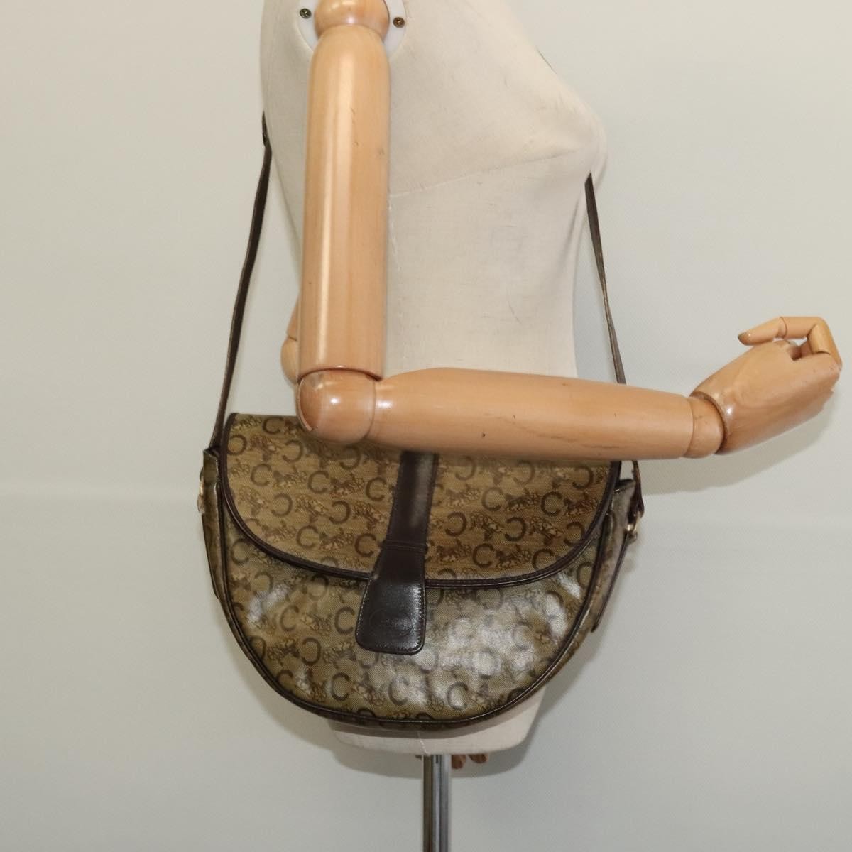 Celine C Sulky Canvas And Leather Beige Canvas Shoulder Bag Bag (Pre-Owned)