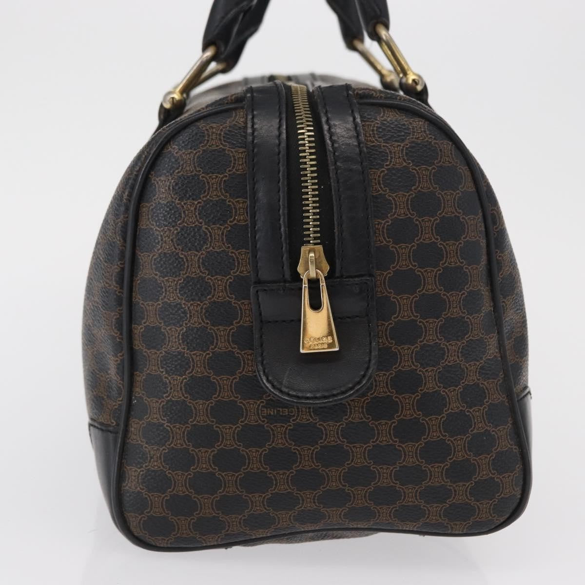 Celine Vintage Duffle Macadam Coated Canvas Black Canvas Handbag (Pre-Owned)