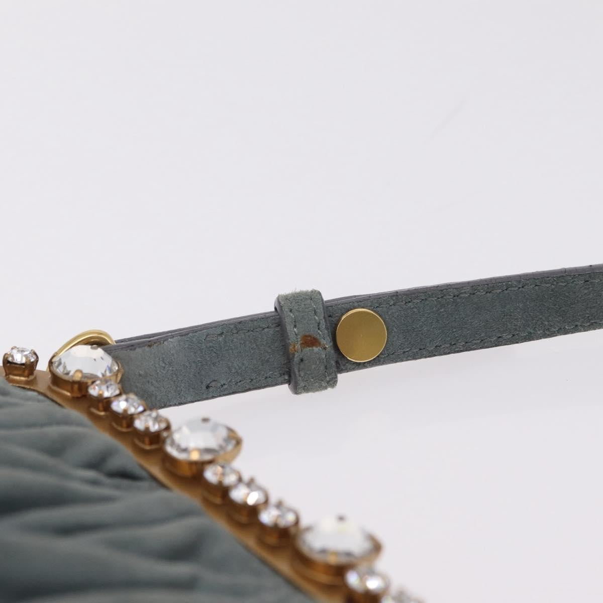 Miu Miu Matelassé Frame Clutch Matelassé Leather Gray Suede Clutche & Pouche Bag (Pre-Owned)