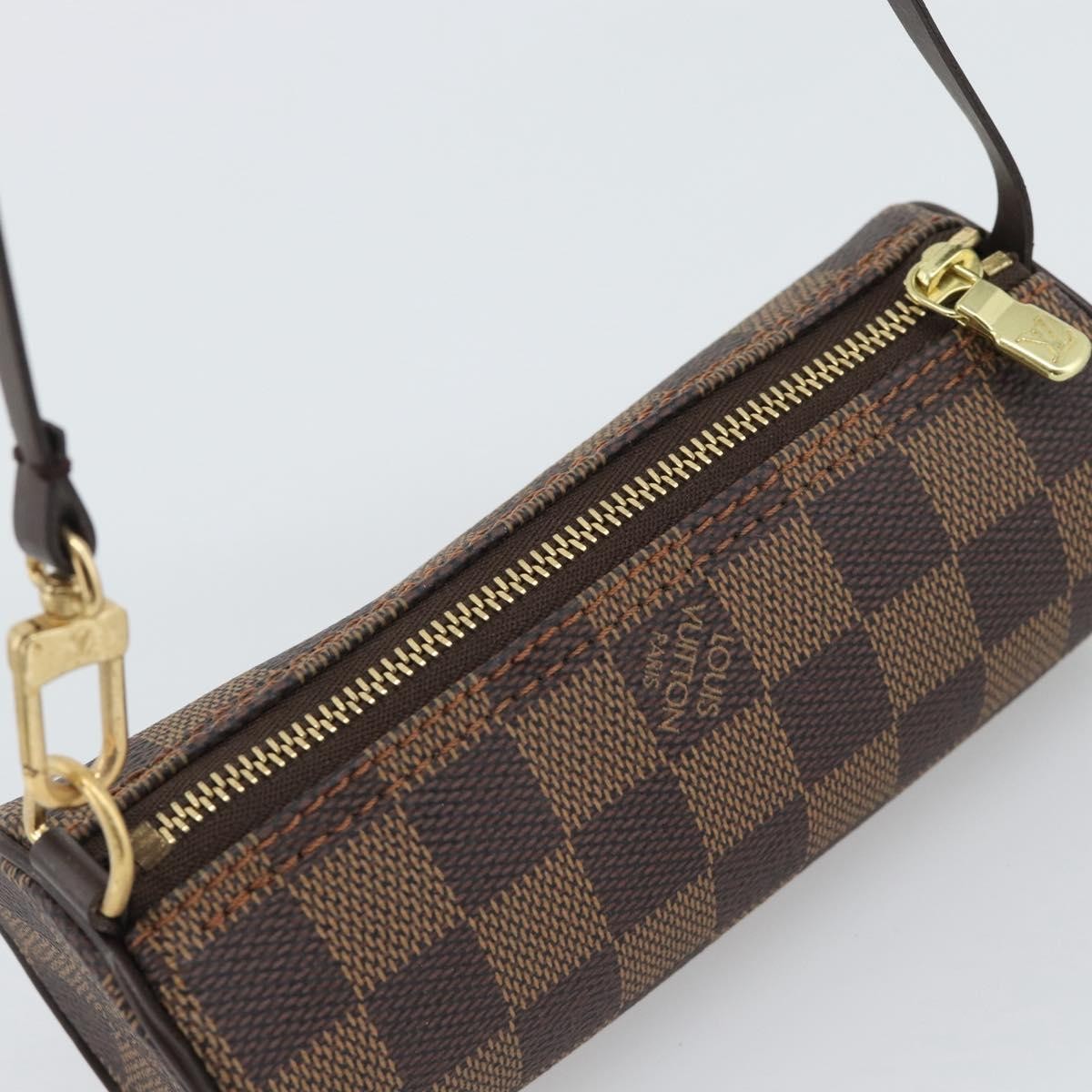 Louis Vuitton Papillon Pochette Damier Ebene Brown Canvas Clutche & Pouche Bag (Pre-Owned)