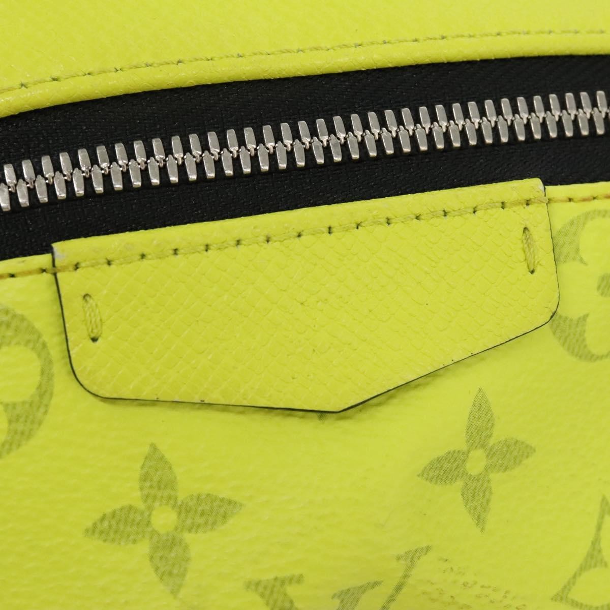 Louis Vuitton Discovery Monogram Taigarama Yellow Leather Backpack Bag (Pre-Owned)