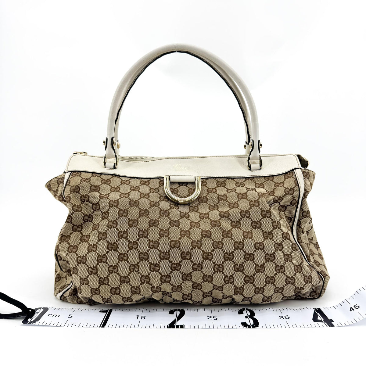 Gucci D-Ring Gg Canvas Beige Canvas Shoulder Bag Bag (Pre-Owned)