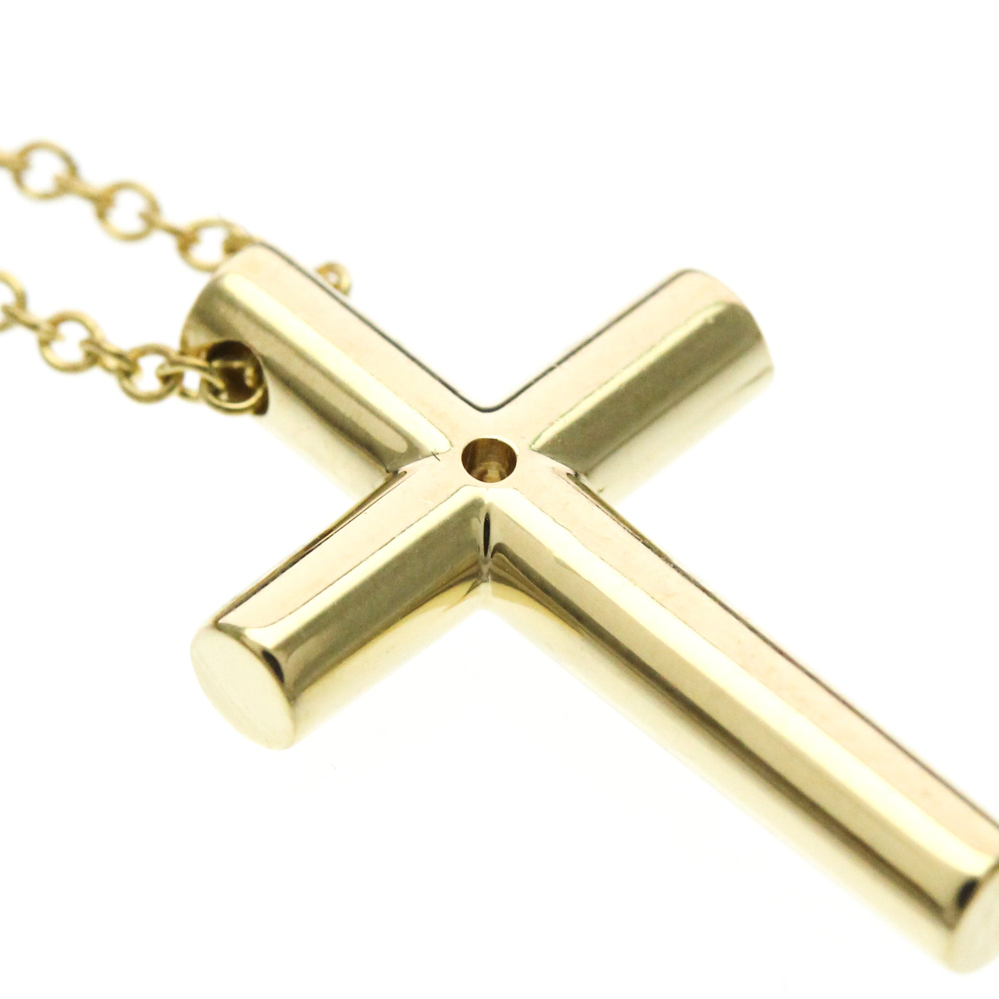 Tiffany & Co. Cross Pendant 18K Yellow Gold With Diamond Gold Yellow_Gold Necklace Jewelry (Pre-Owned)