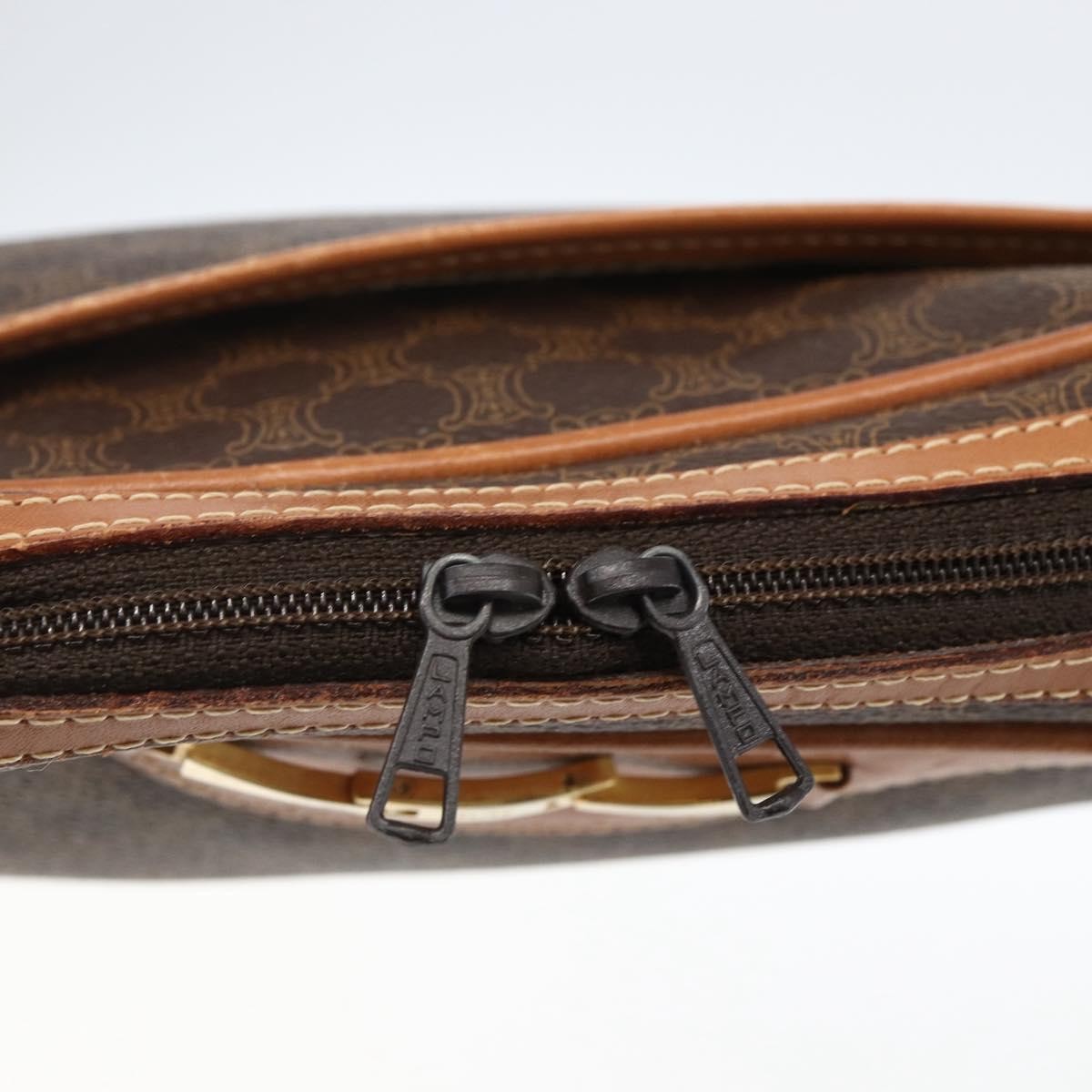 Celine Vintage Macadam Canvas And Leather Brown Canvas Shoulder Bag Bag (Pre-Owned)