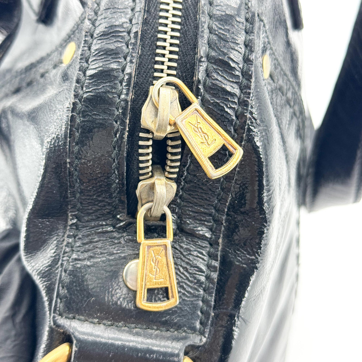 Saint Laurent Muse Patent Black Patent_Leather Shoulder Bag Bag (Pre-Owned)