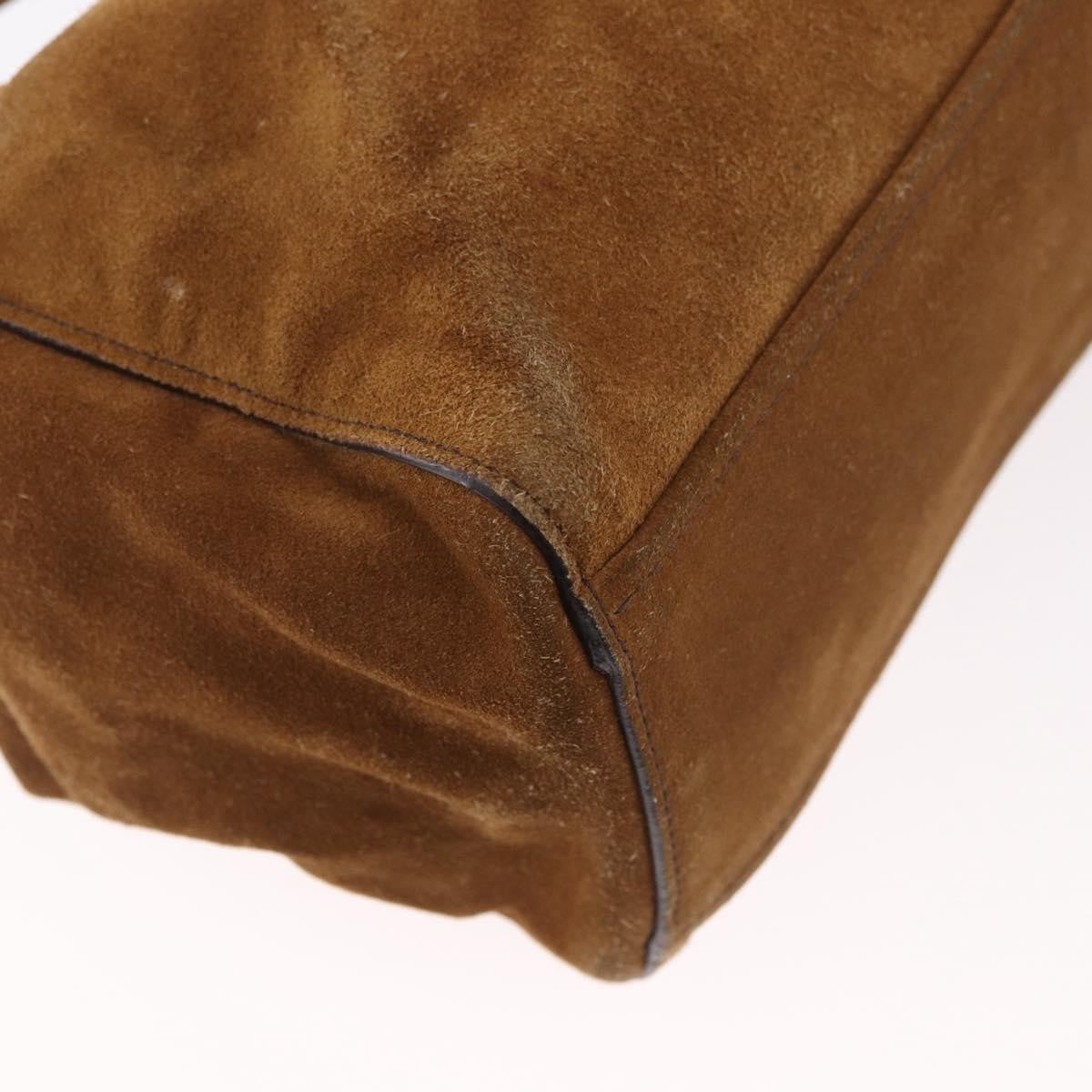Prada Pattina Pushlock Satchel Suede Brown Suede Handbag (Pre-Owned)