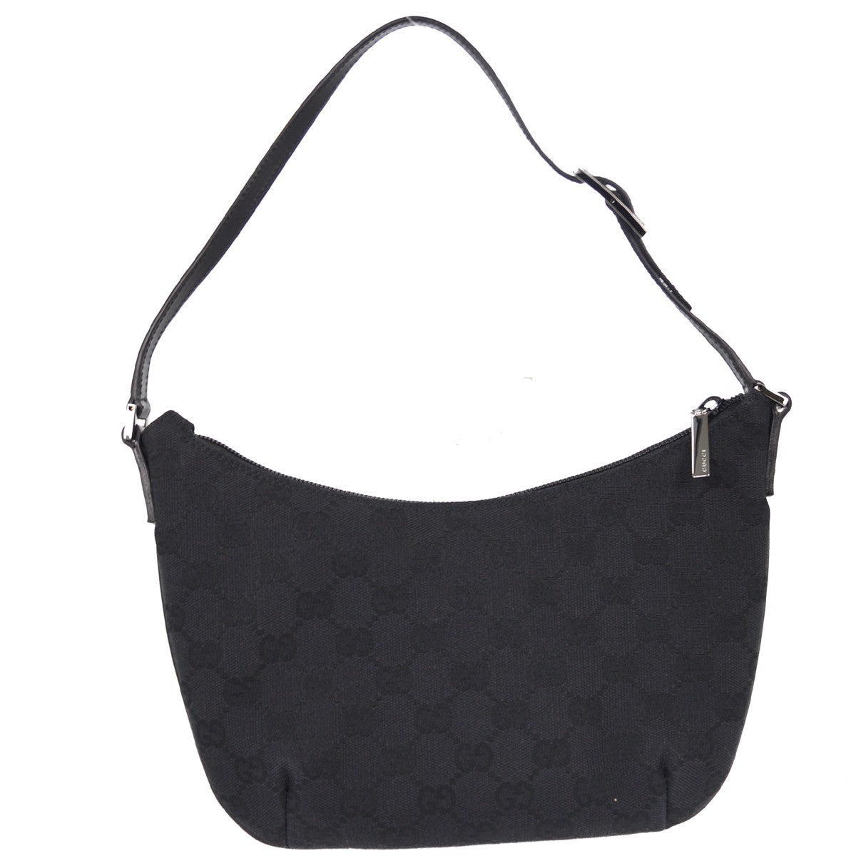Gucci Zip Gg Denim Black Canvas Crossbody Bag Bag (Pre-Owned)