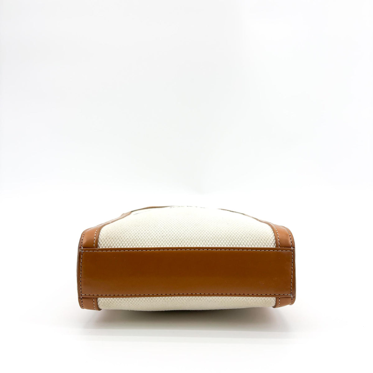 Celine Vertical Cabas Canvas With Leather Beige Canvas Tote Bag Bag (Pre-Owned)