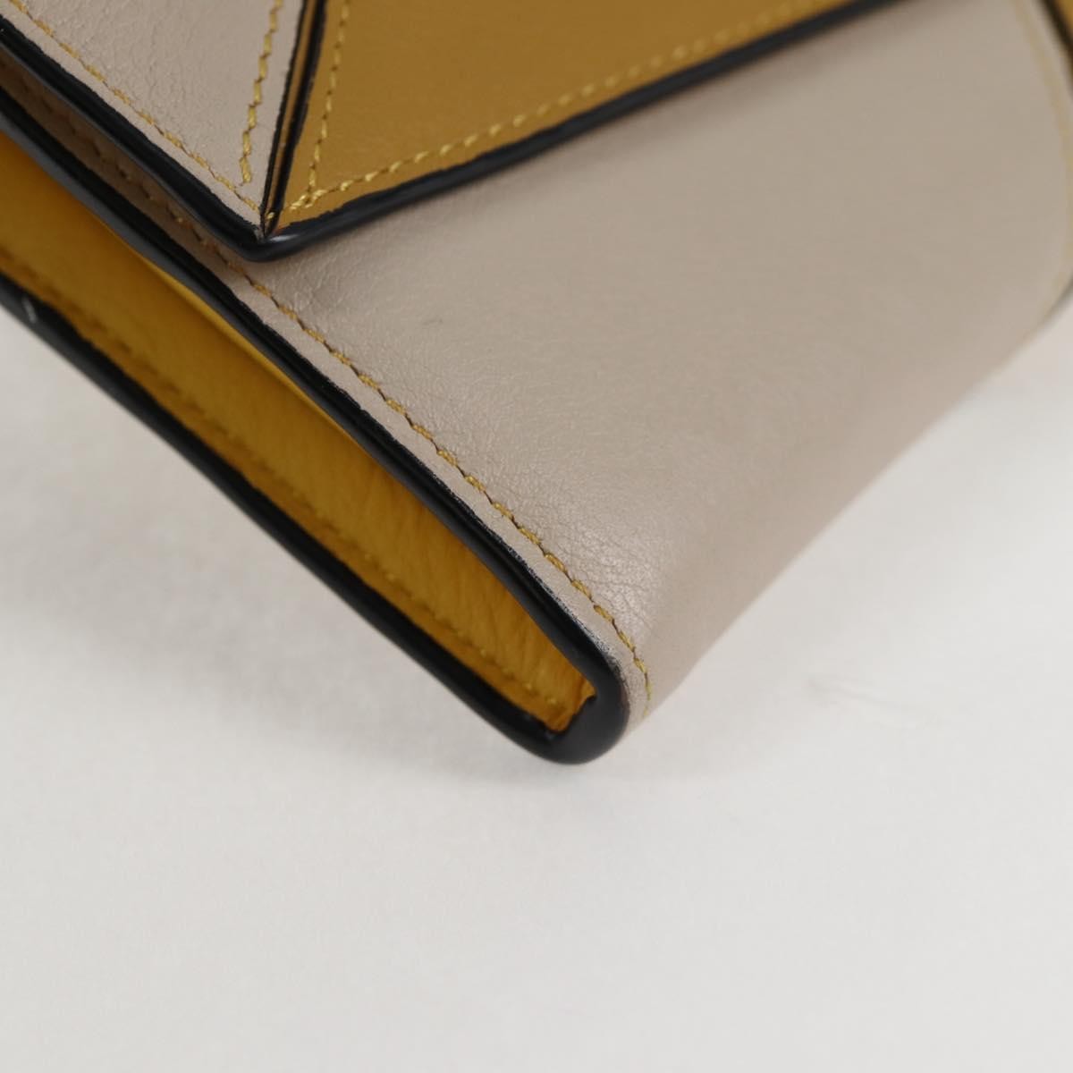 Loewe Puzzle Zip Leather Yellow Leather Wallets Accessory (Pre-Owned)