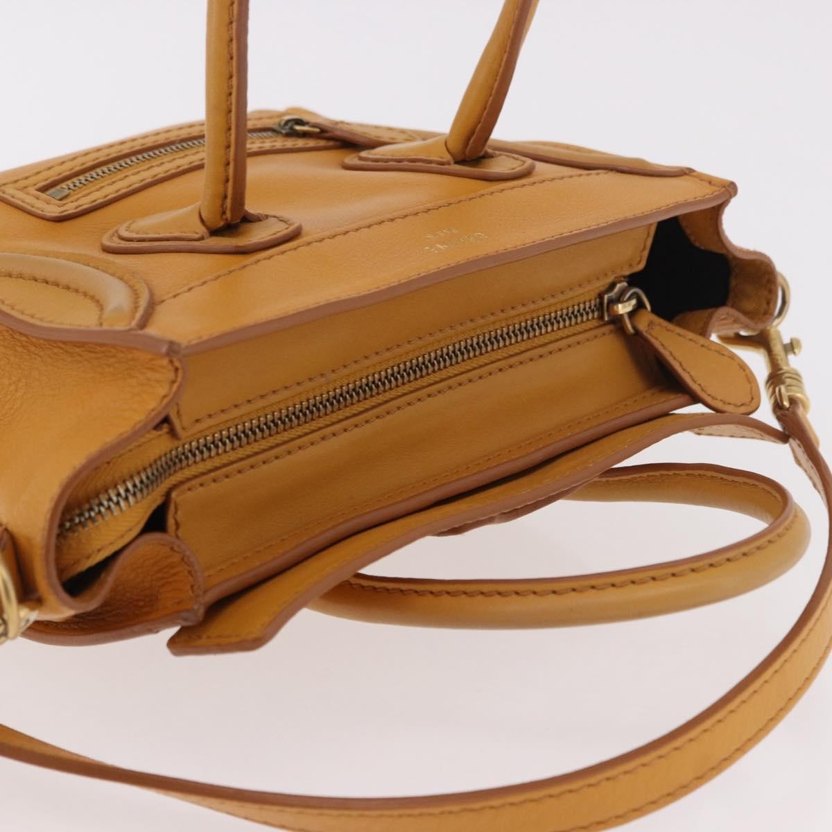 Celine Luggage Smooth Leather Yellow Leather Tote Bag Bag (Pre-Owned)