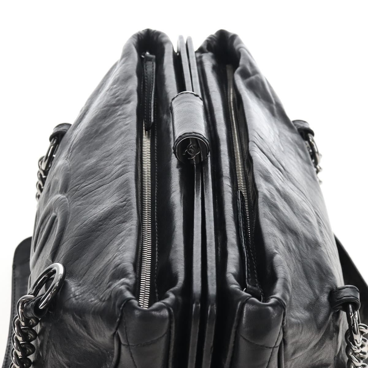 Chanel Perfect Day Leather Black Leather Tote Bag Bag (Pre-Owned)