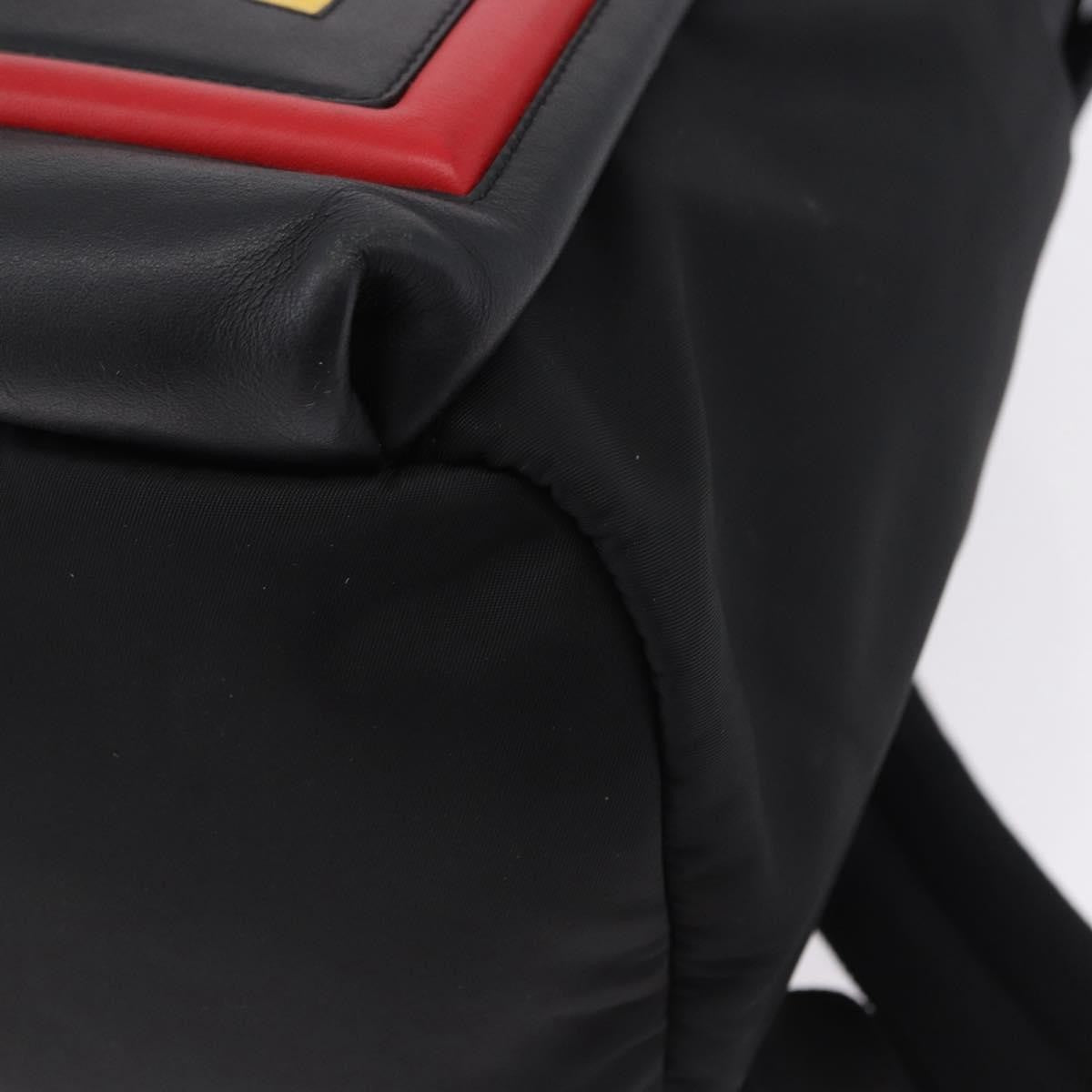 Fendi Fiend Nylon With Printed Leather Black Nylon Backpack Bag (Pre-Owned)
