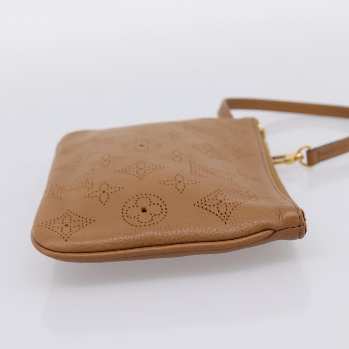 Louis Vuitton Selene Pochette Mahina Leather Camel Leather Clutche & Pouche Bag (Pre-Owned)