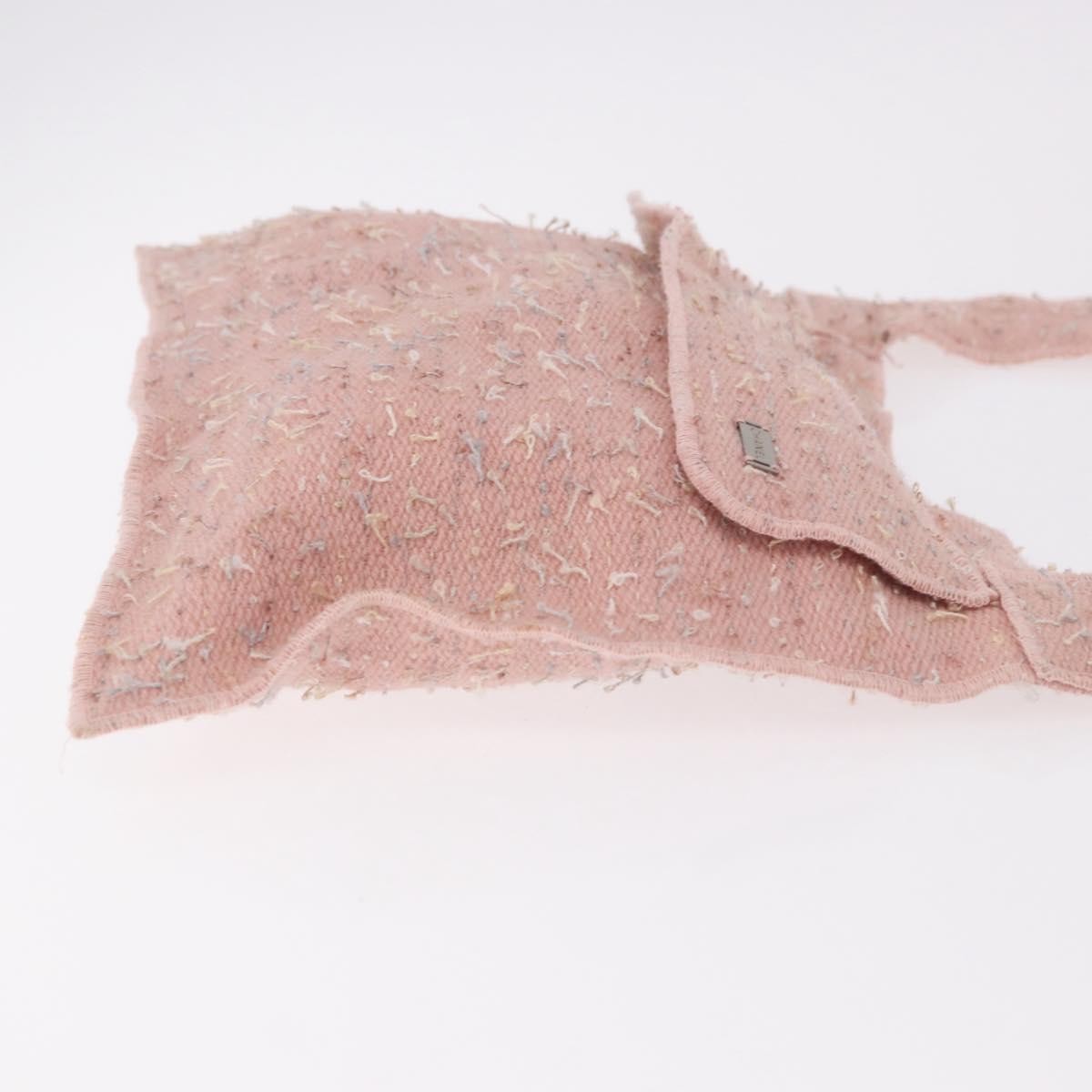 Chanel Shoulder Suede Patchwork Pink Tweed Shoulder Bag Bag (Pre-Owned)