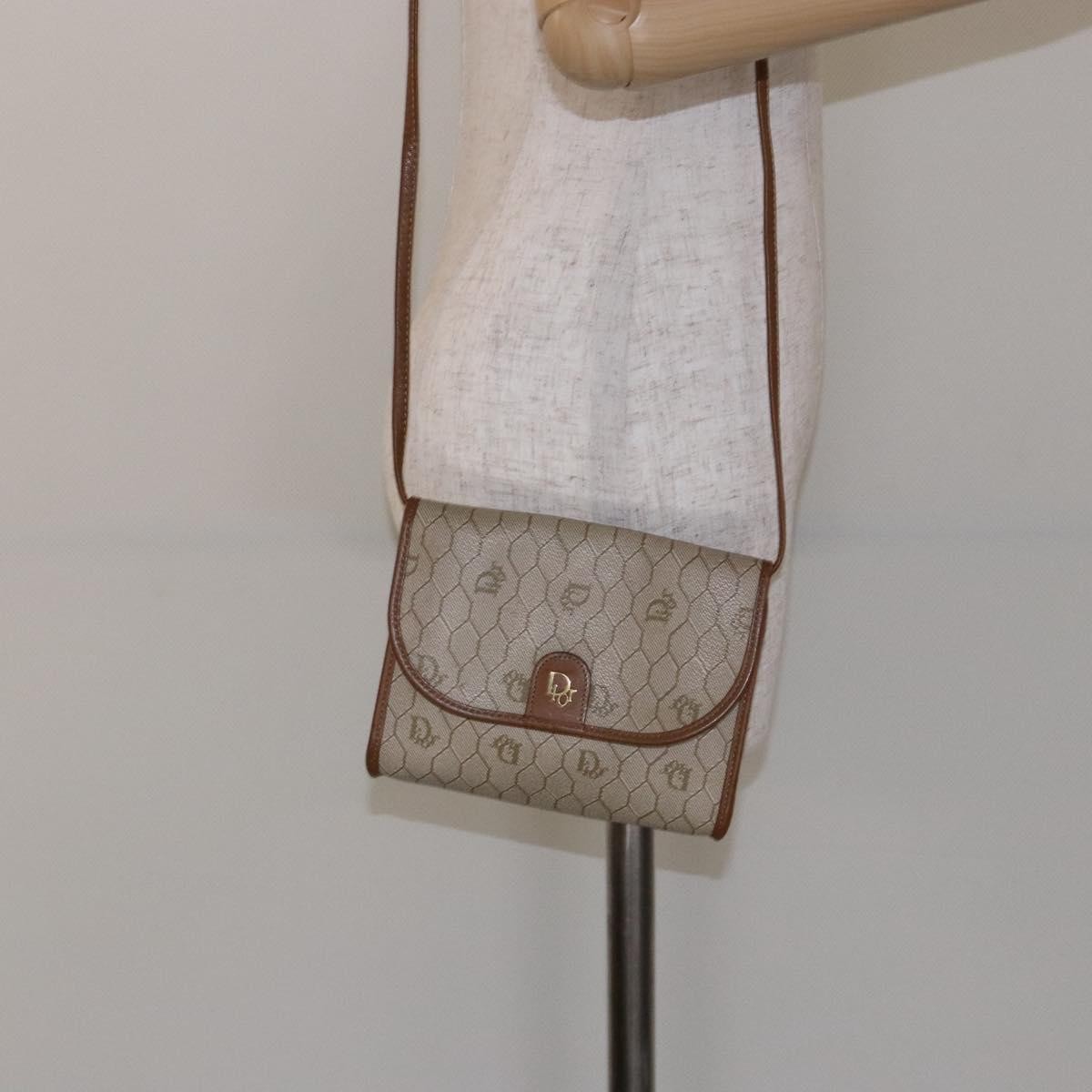 Christian Dior Vintage Honeycomb Flap Coated Canvas Beige Pvc Wallets Accessory (Pre-Owned)