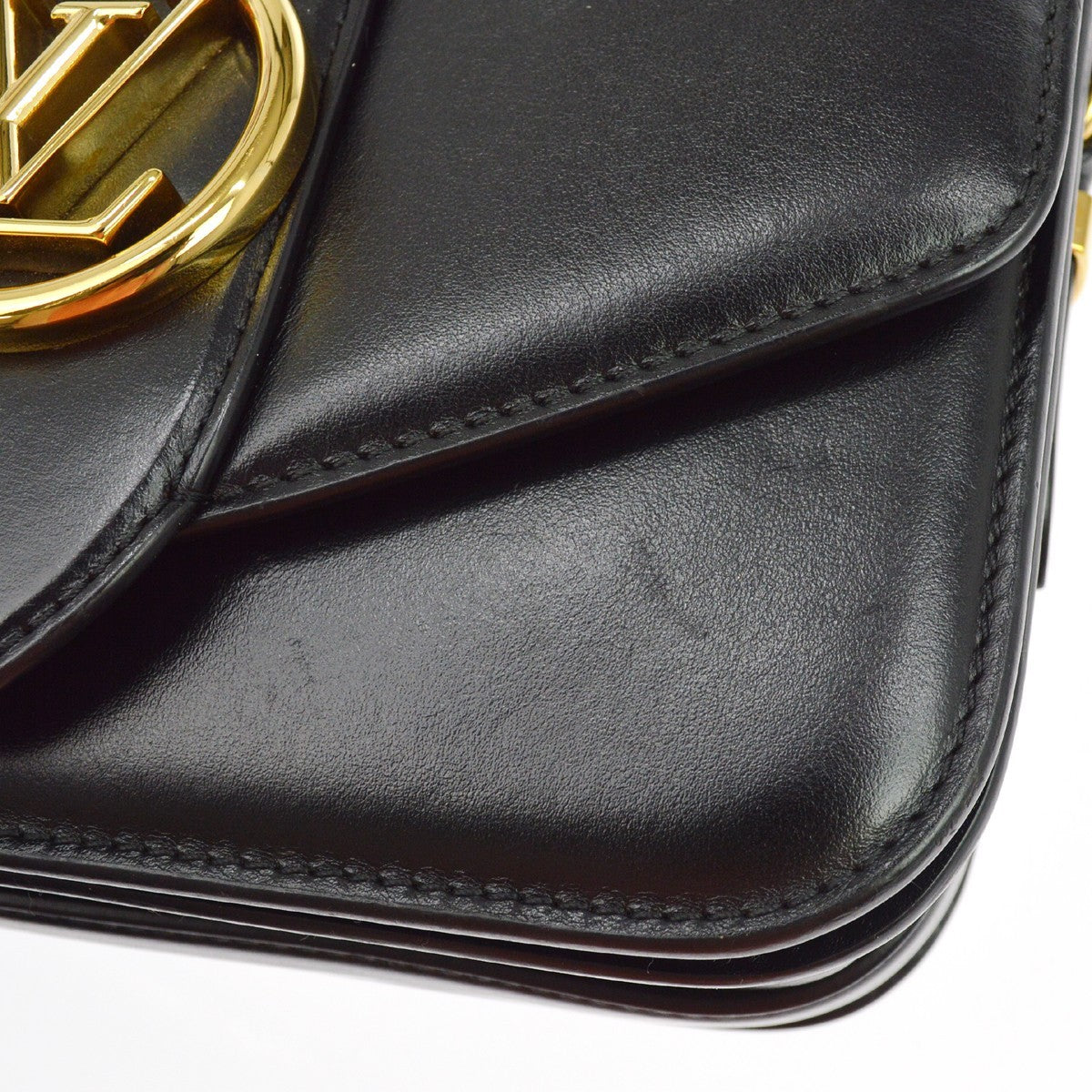 Louis Vuitton Lv Pont 9 Soft Leather Black Leather Shoulder Bag Bag (Pre-Owned)