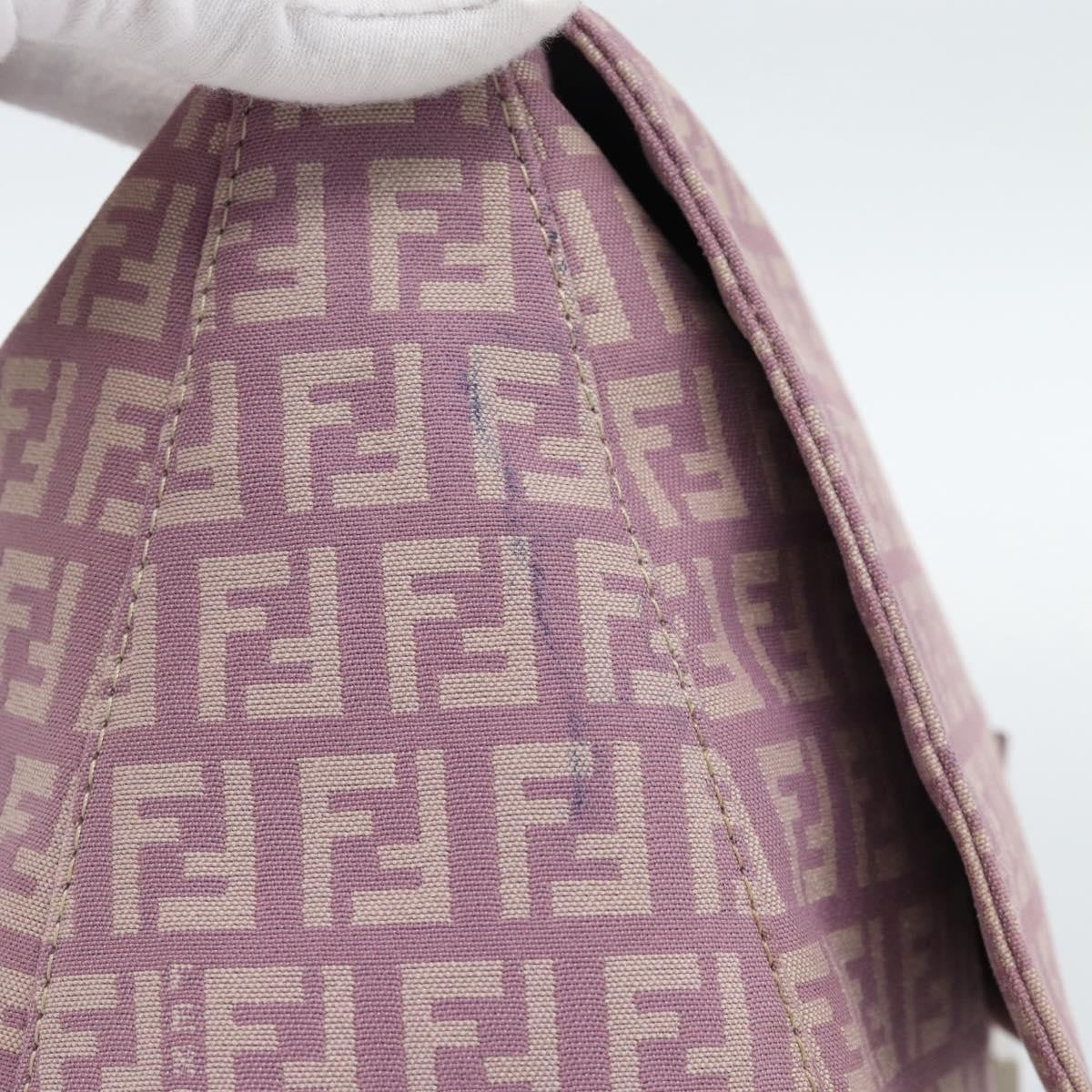 Fendi Mamma Baguette Zucca Jacquard Velvet Pink Canvas Shoulder Bag Bag (Pre-Owned)