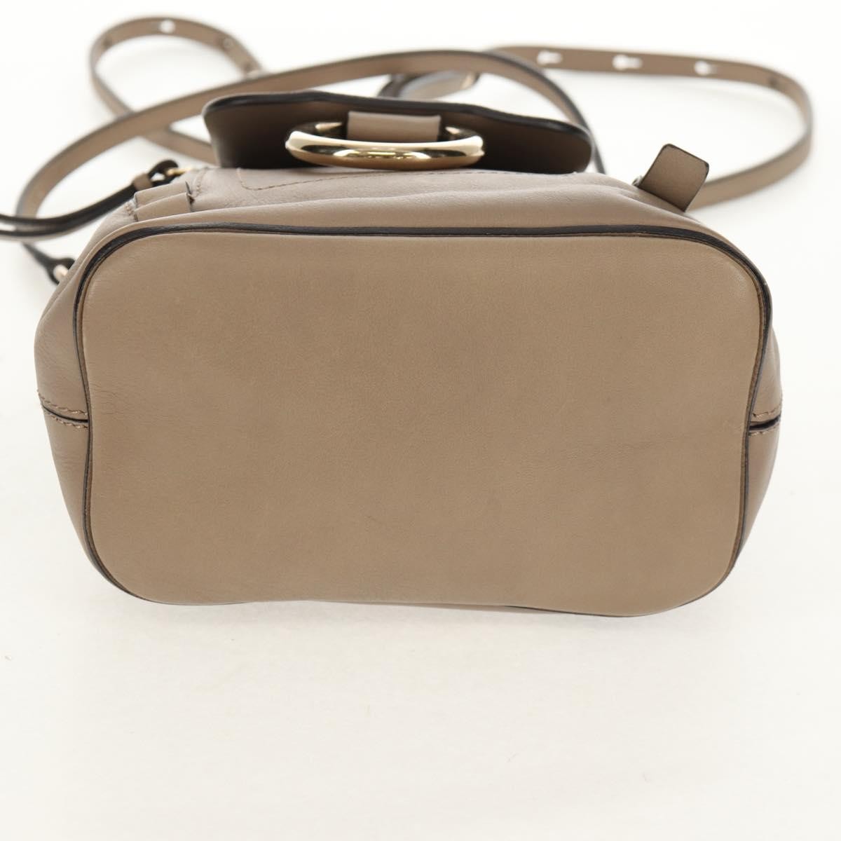 Chloe Faye Leather And Suede Gray Leather Backpack Bag (Pre-Owned)