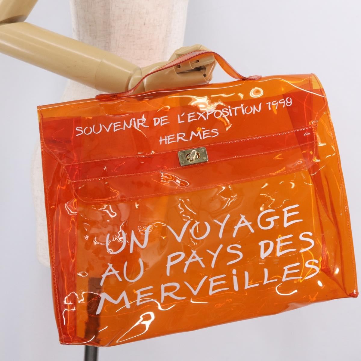 Hermes Kelly Souvenir Vinyl Orange Plastic Handbag (Pre-Owned)
