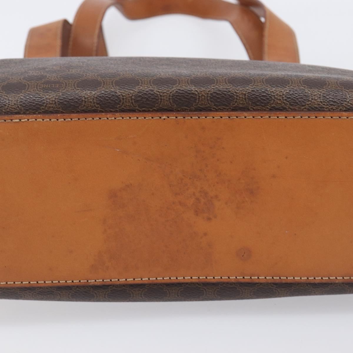Celine Macadam Shoulder Leather Brown Canvas Crossbody Bag Bag (Pre-Owned)