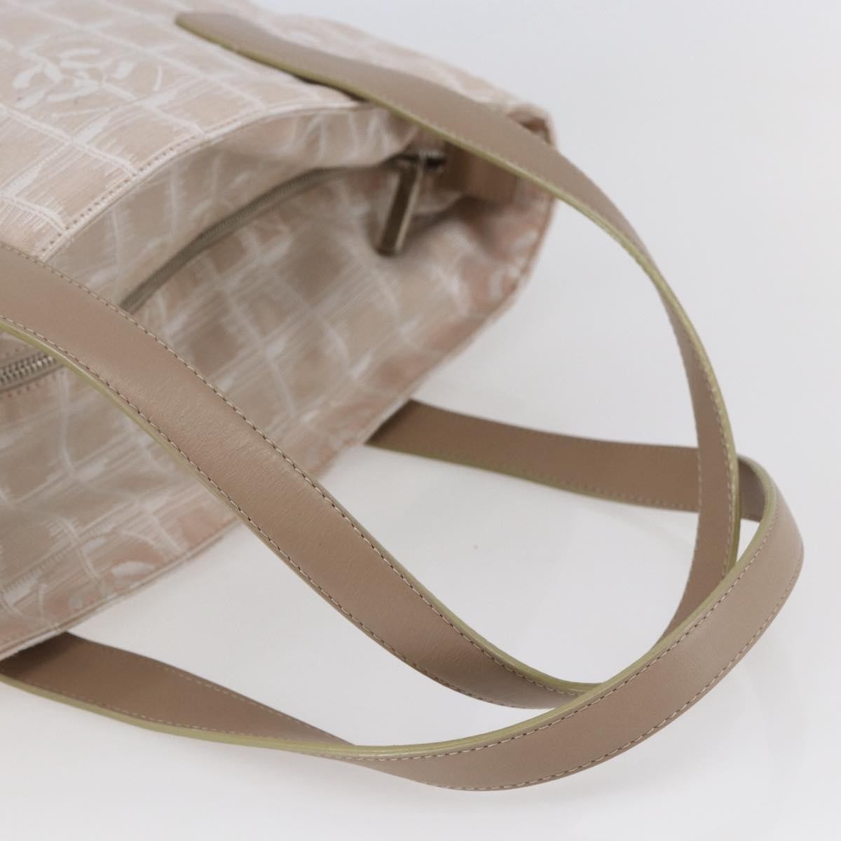 Chanel Travel Line Tote Nylon Pink Canvas Bag (Pre-Owned)