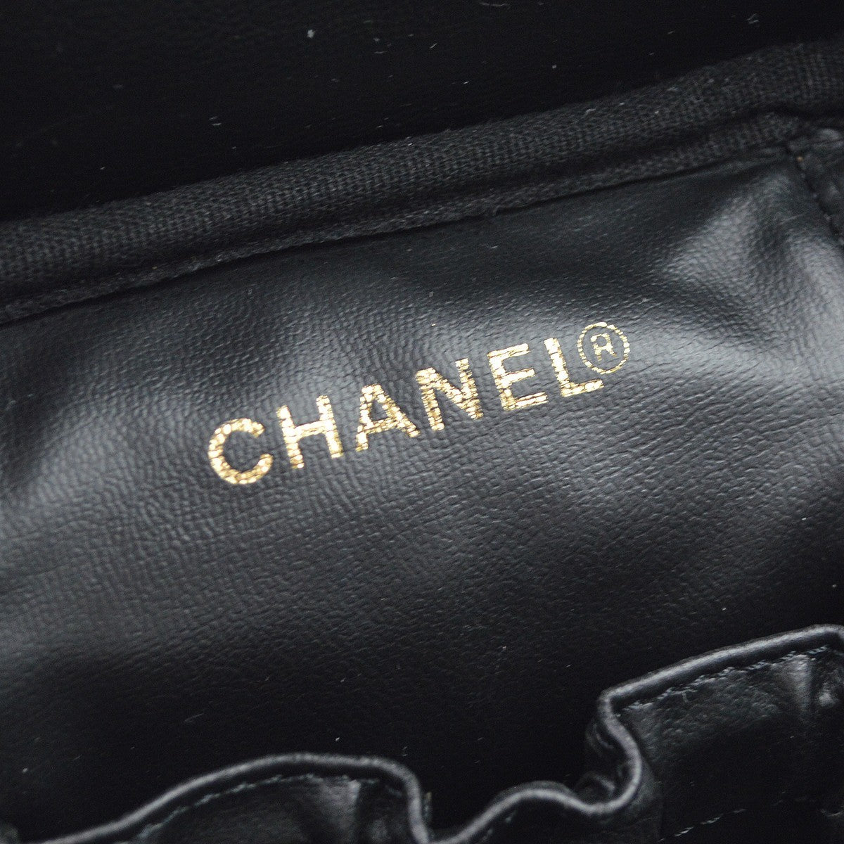 Chanel Vintage Timeless Vanity Case Caviar Black Leather Clutche & Pouche Bag (Pre-Owned)