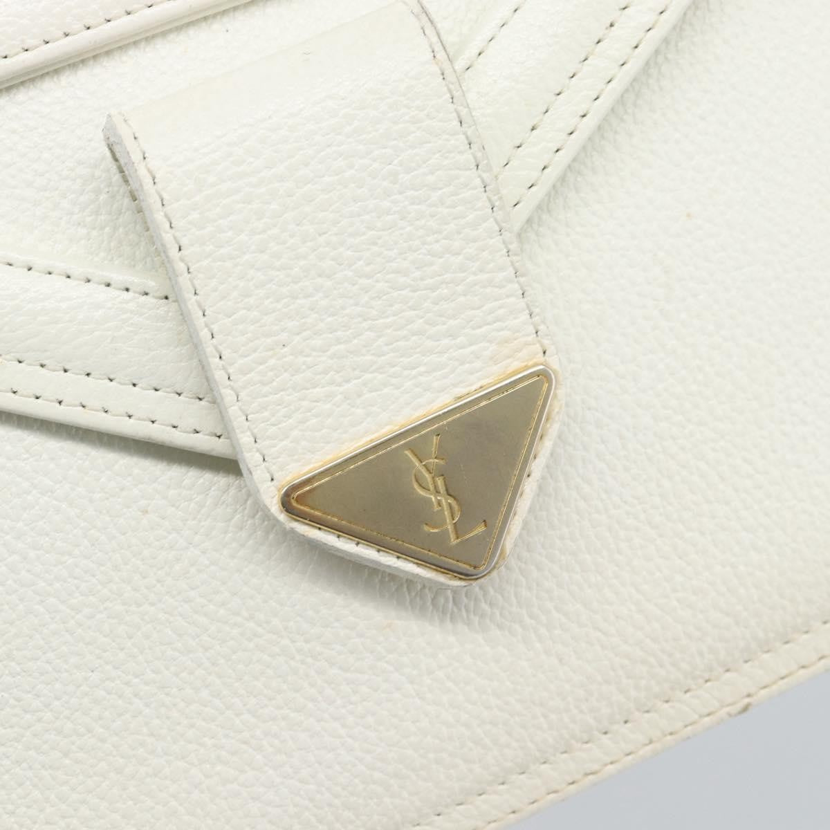 Saint Laurent Vintage Leather White Leather Clutche & Pouche Bag (Pre-Owned)