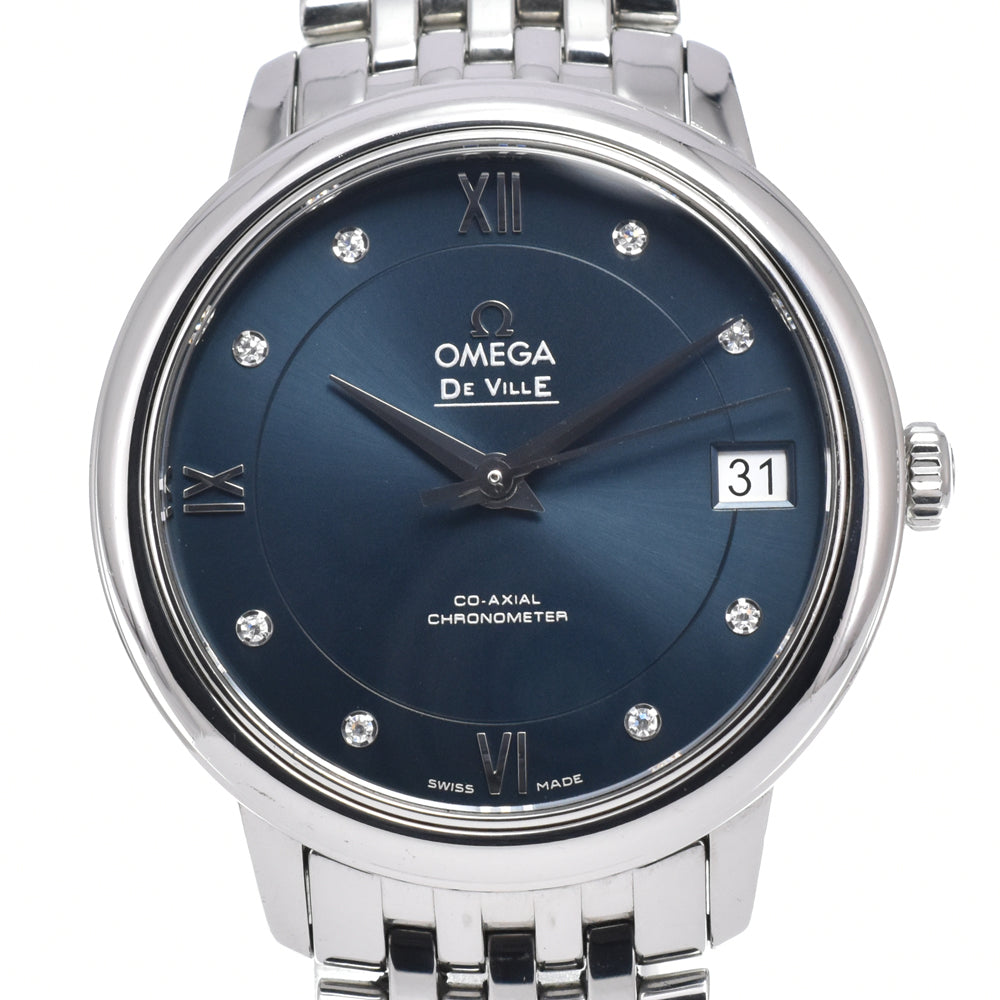 Omega De Ville Prestige Co-Axial Chronometer Automatic Stainless Steel With Diamond Markers Watch (Pre-Owned)