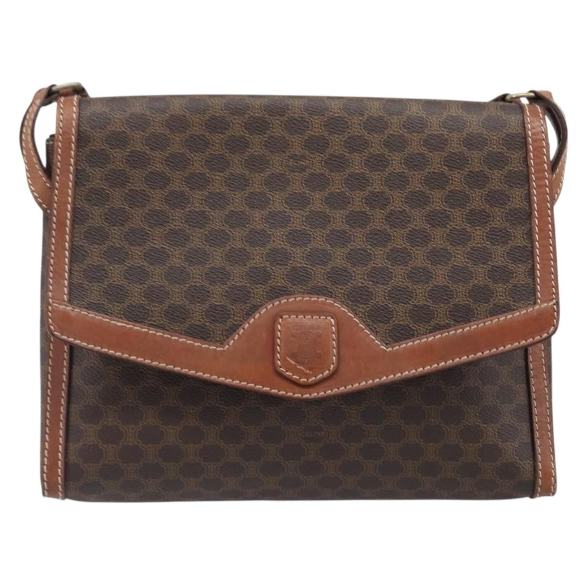 Celine Vintage Macadam Canvas Brown Canvas Backpack Bag (Pre-Owned)