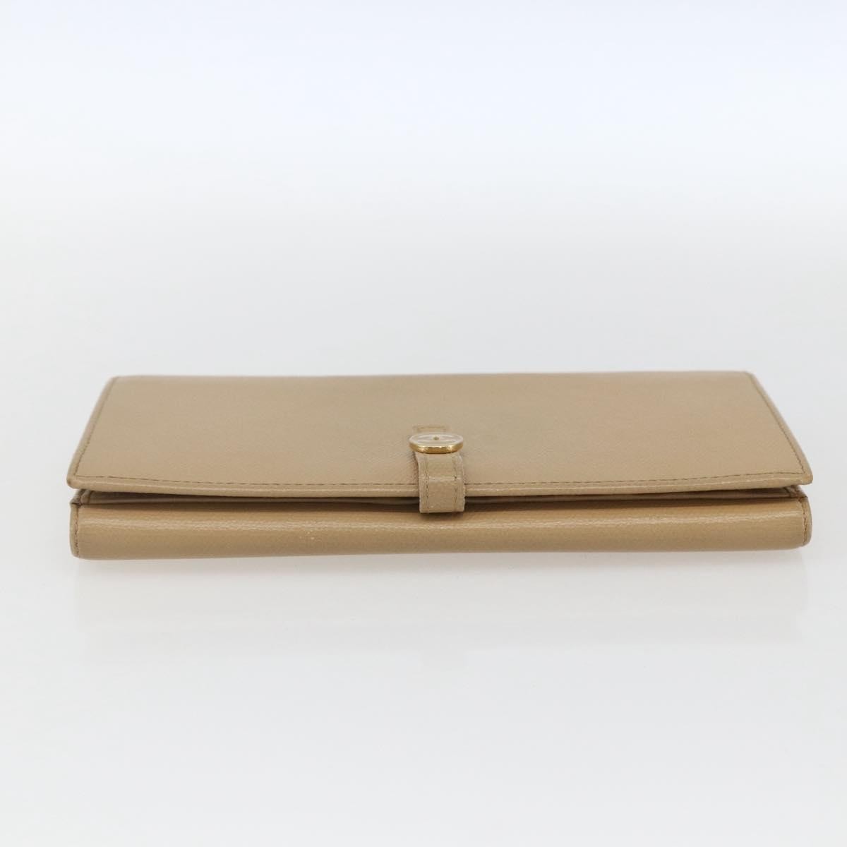 Chanel Coco Bouton Leather Beige Leather Wallets Accessory (Pre-Owned)