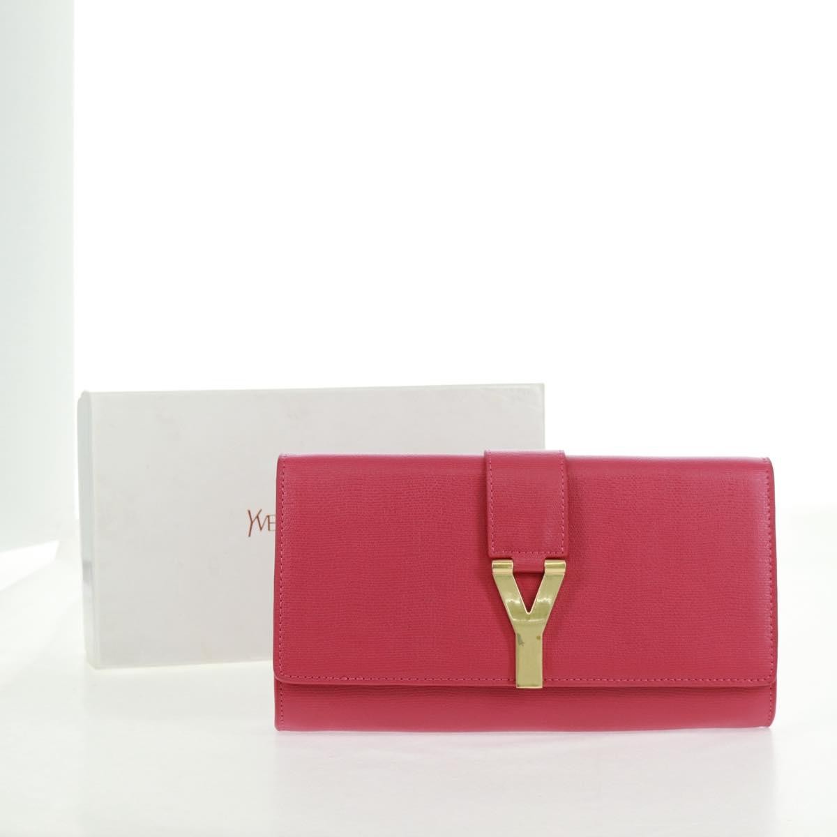 Saint Laurent Chyc Clutch Leather Pink Leather Clutche & Pouche Bag (Pre-Owned)