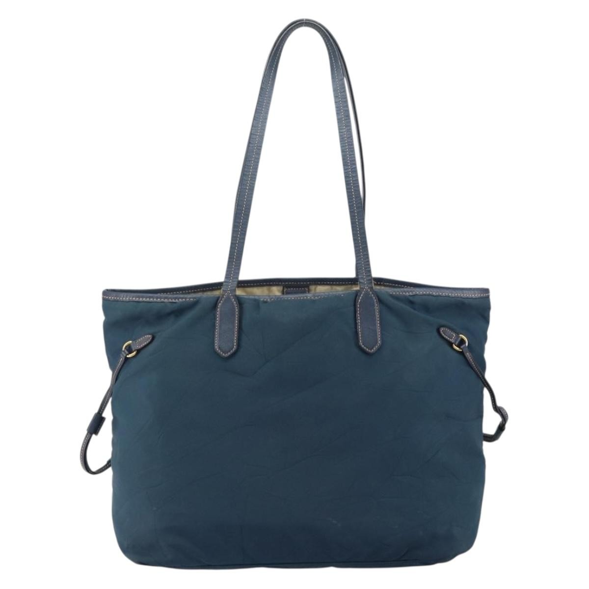 Prada Vintage Tote Tessuto Navy Nylon Tote Bag Bag (Pre-Owned)