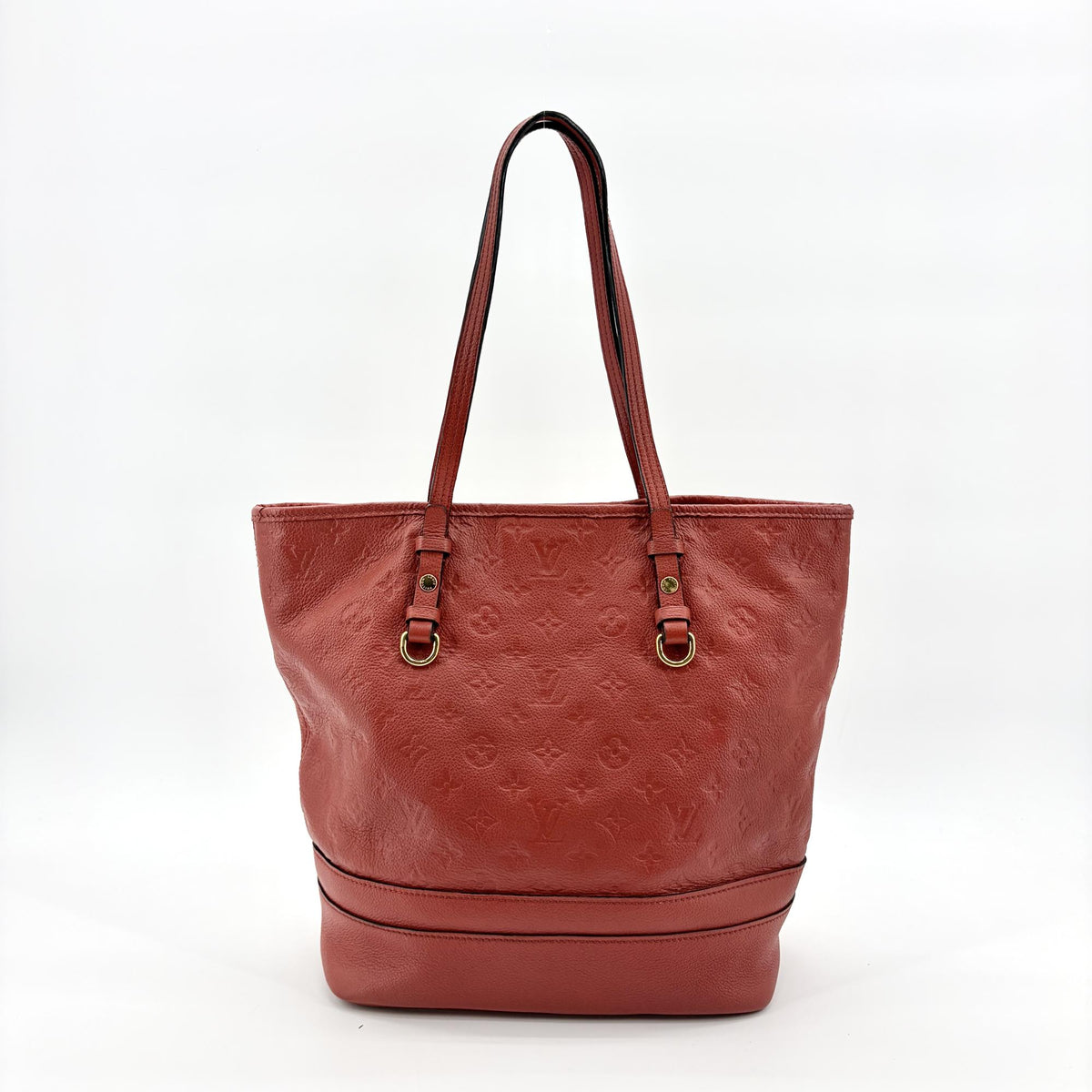 Louis Vuitton Citadine Monogram Empreinte Leather Red Leather Handbag (Pre-Owned)