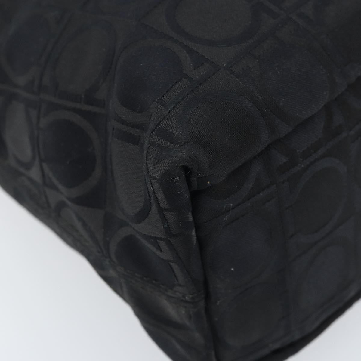Salvatore Ferragamo Gancini Tote Gancini Canvas Black Nylon Tote Bag Bag (Pre-Owned)