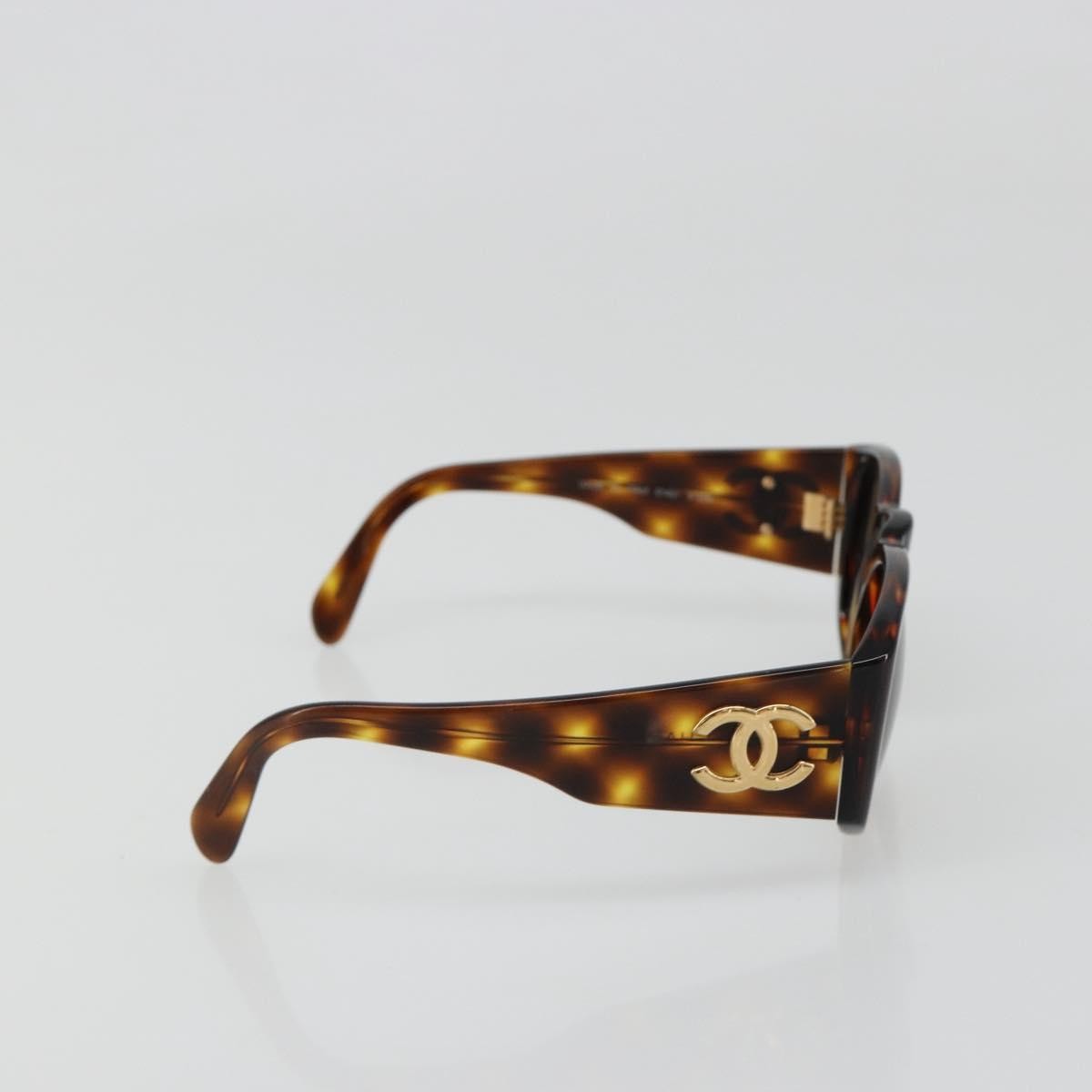 Chanel Coco Mark Barette Gold Plated Brown Plastic Sunglasse Accessory (Pre-Owned)