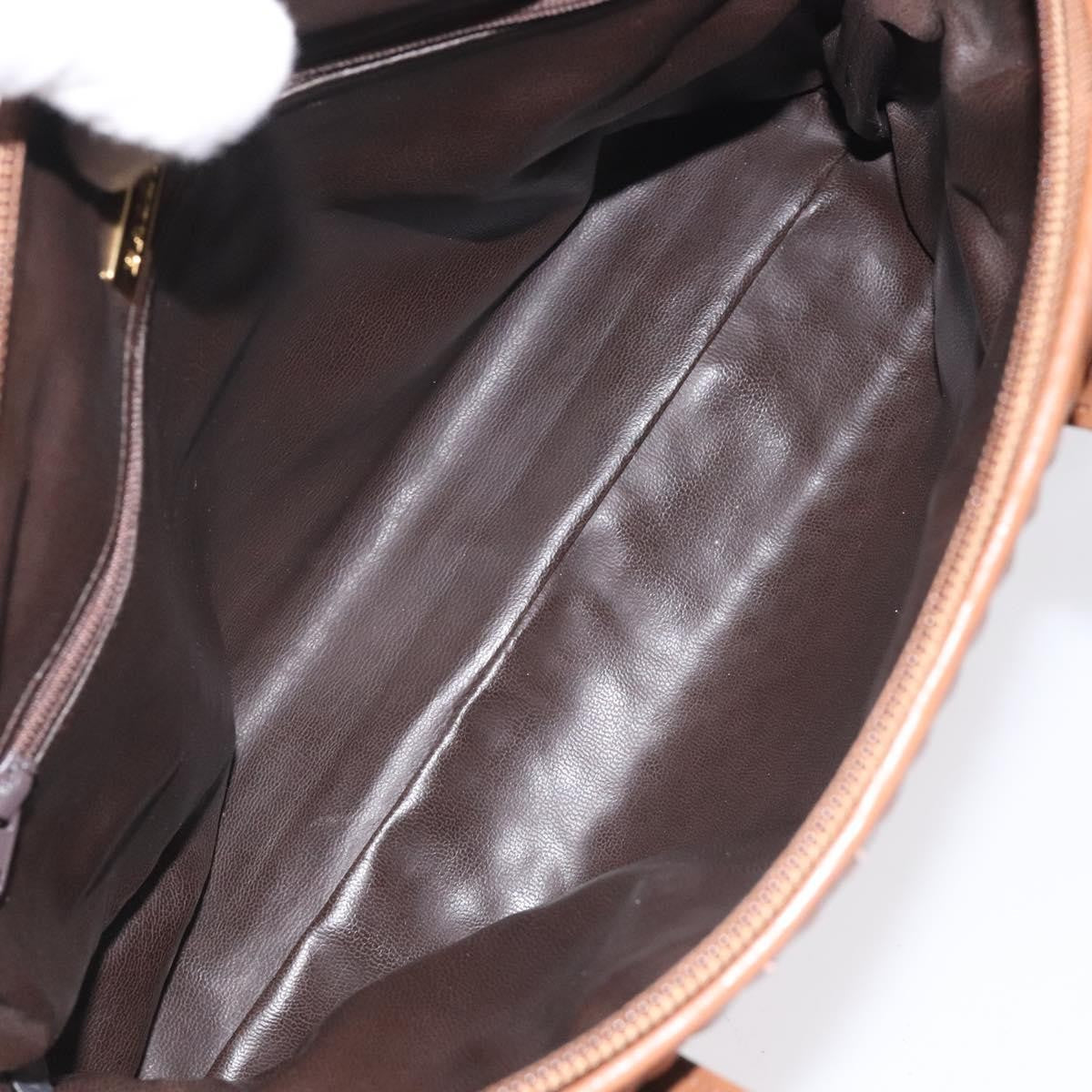 Bally Vintage Quilted Leather Brown Leather Handbag (Pre-Owned)