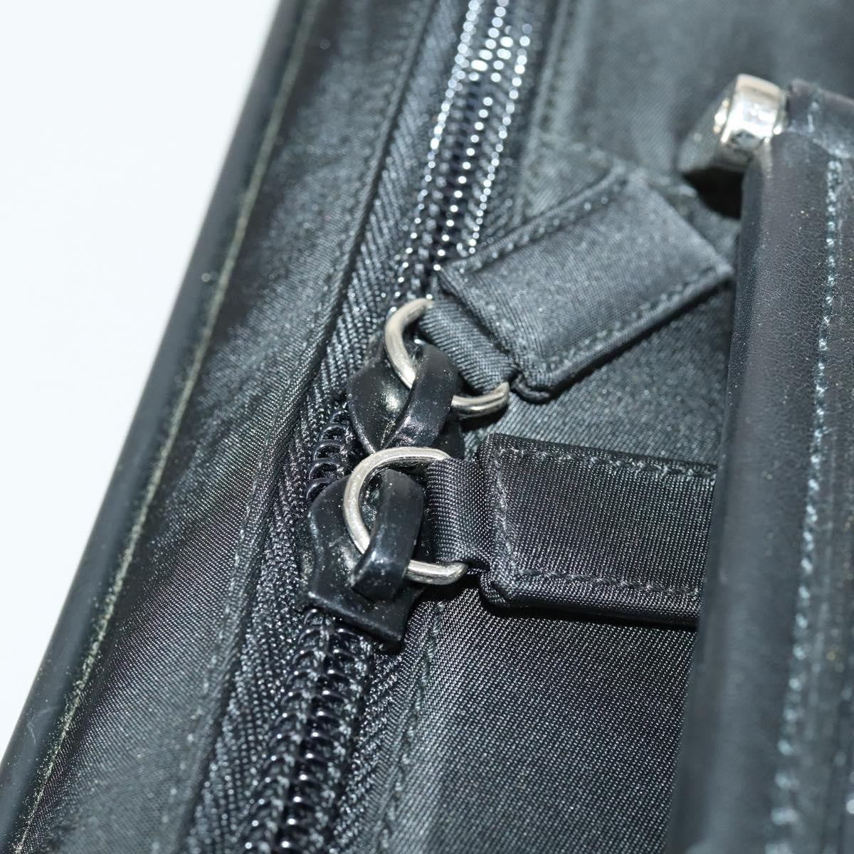 Prada Convertible Front Pocket Tessuto With Saffiano Leather Black Nylon Briefcase Bag (Pre-Owned)