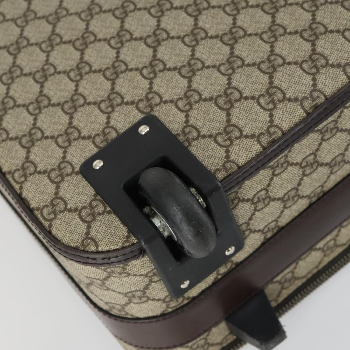 Gucci Web Trolley Rolling Luggage Gg Coated Canvas Beige Pvc Travel Bag Bag (Pre-Owned)