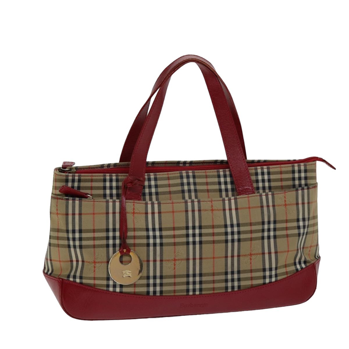 Burberry Nova Check Nova Check Canvas Beige Canvas Handbag (Pre-Owned)