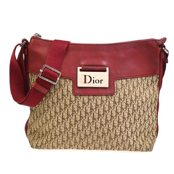 Christian Dior Vintage Street Chic Messenger Diorissimo Canvas And Leather Brown Canvas Shoulder Bag Bag (Pre-Owned)