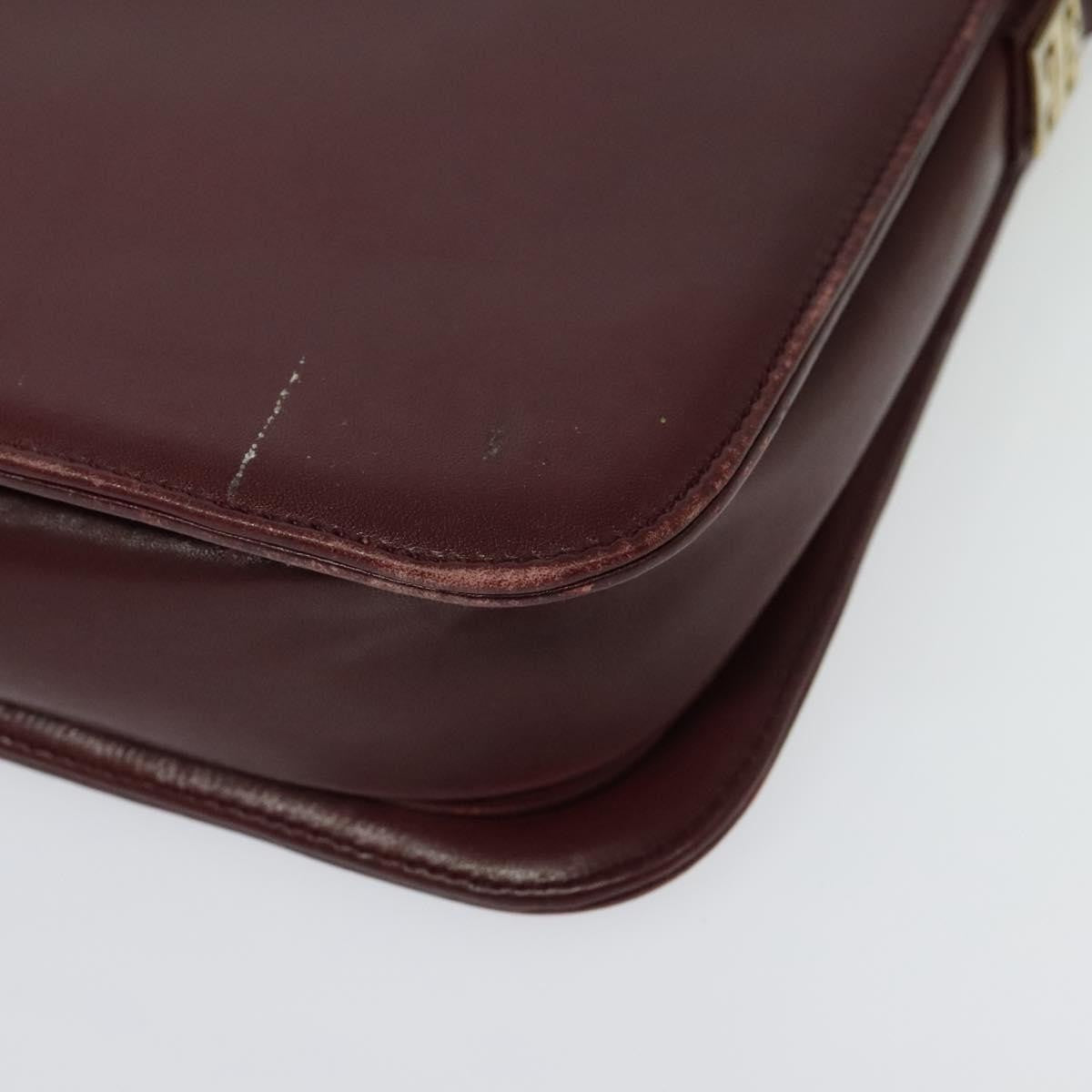 Givenchy Vintage 4G Leather Burgundy Leather Shoulder Bag Bag (Pre-Owned)