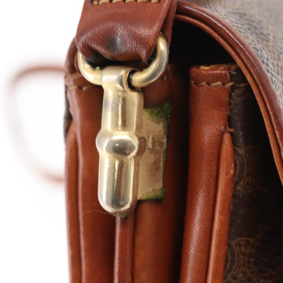 Celine Vintage Canvas Brown Canvas Shoulder Bag Bag (Pre-Owned)