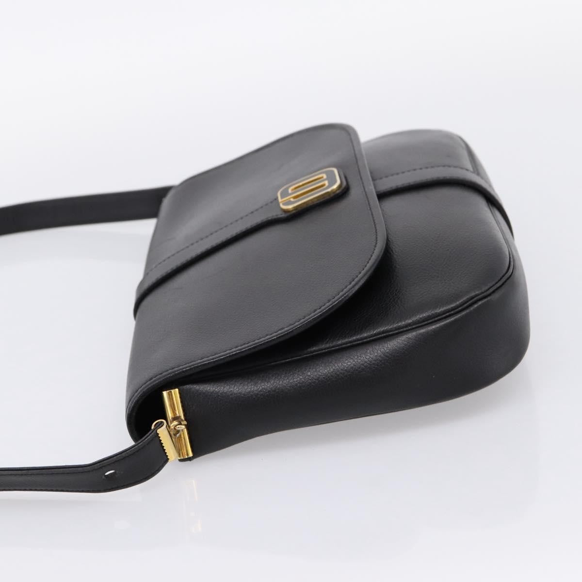 Christian Dior Shoulder Leather Black Leather Shoulder Bag Bag (Pre-Owned)